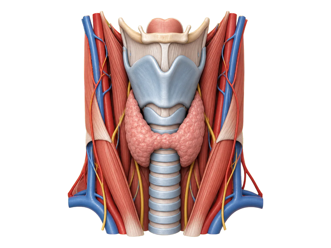 Anterior neck / anatomical illustration