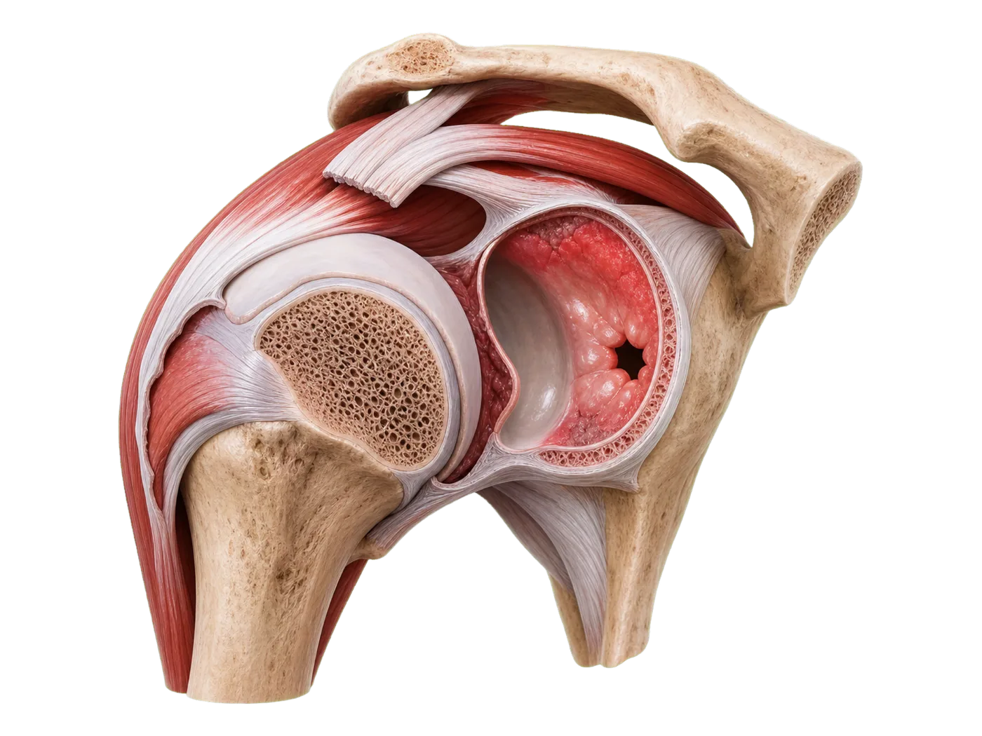 Shoulder joint, sectional view